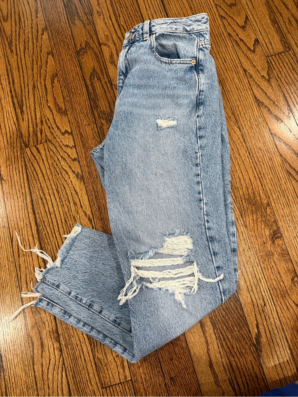 Garage Light Blue Distressed Boyfriend Jeans